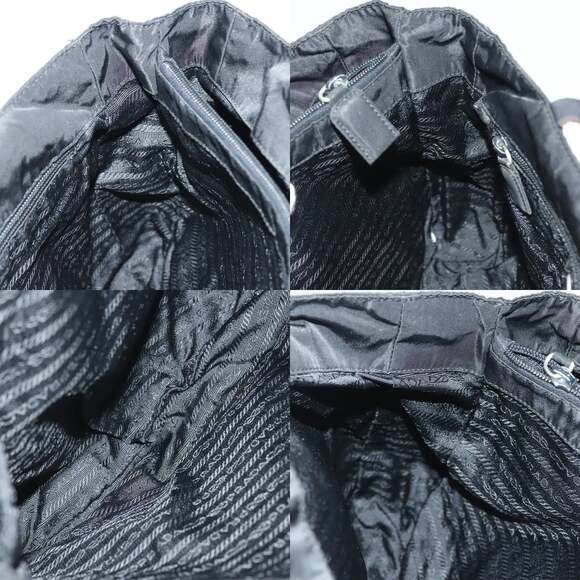 PRADA Hand Bag Nylon Black Silver - Picture 12 of 13